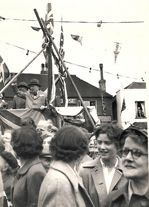 HELEN LONG (née Vlasto) – Unidentified - Sir WINSTON CHURCHILL Westerham Carnival (early 1950s).jpg